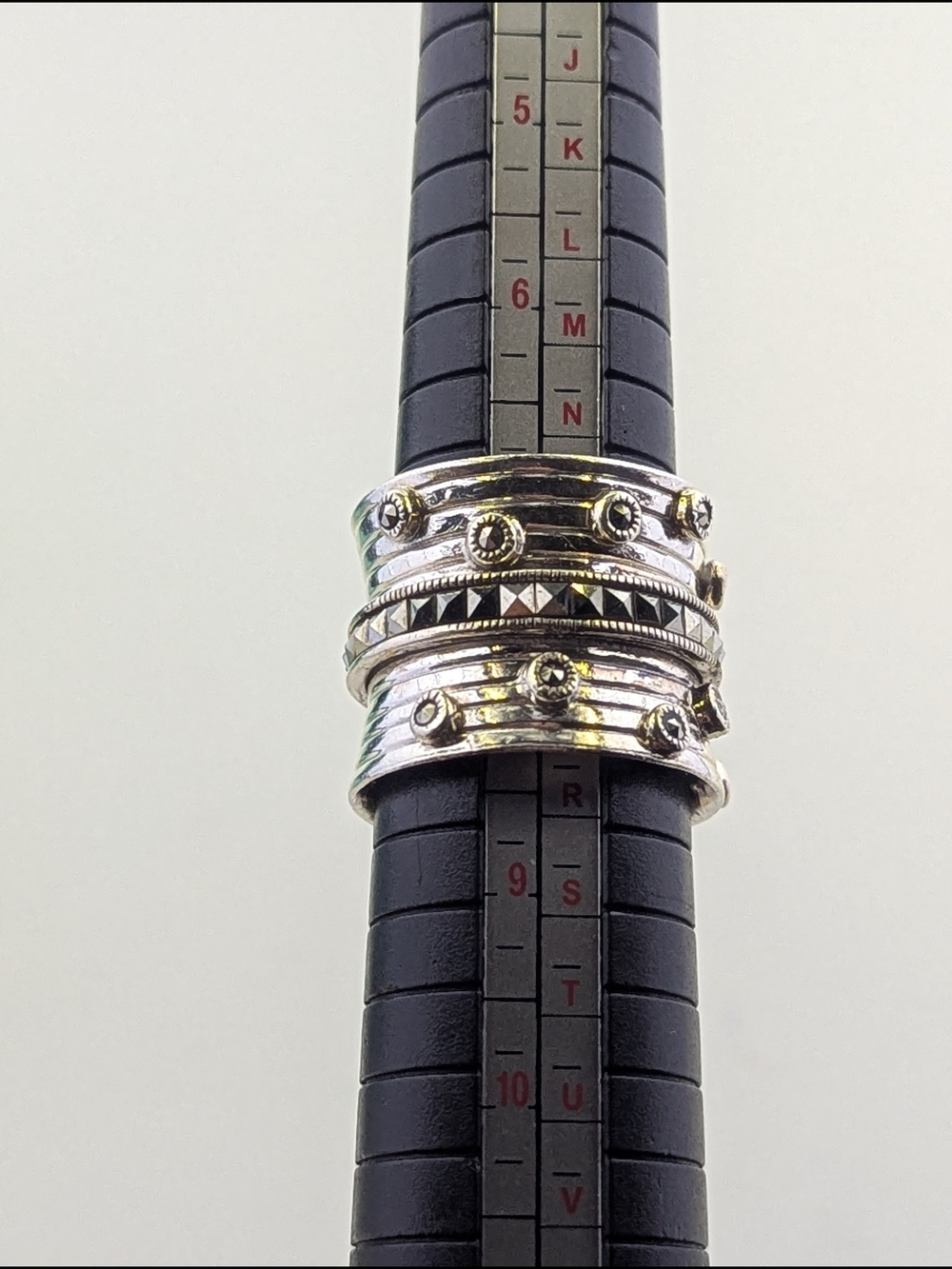 💎 Vintage Sterling Silver Marcasite Meditation Ring 💎 - Picture 4 of 4